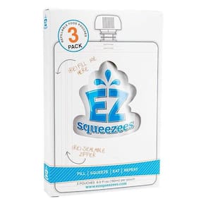 EZ Squeezees Reutilizável Squeeze Food Pouch 3pk Armazenamento Criança