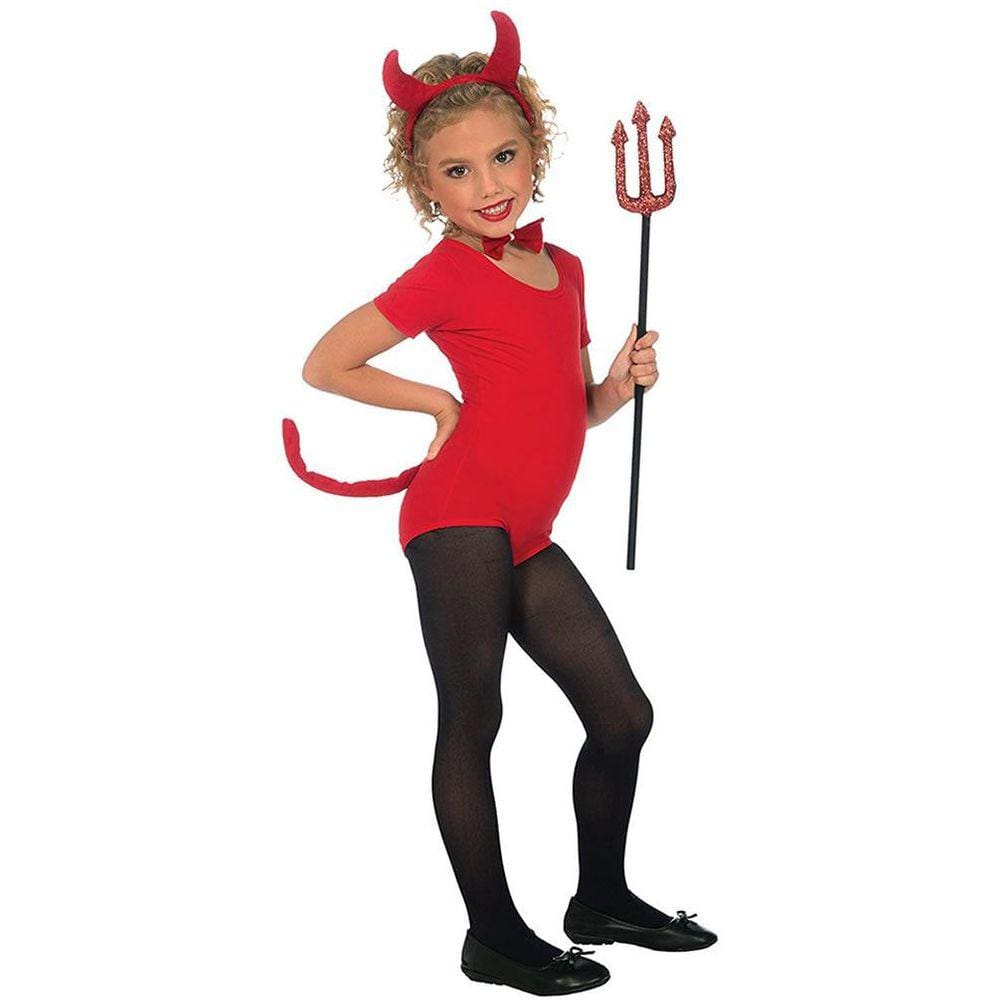 Kit de Acessórios de Pelúcia do Diabo Vermelho Tamanho Infantil - 70 cm
