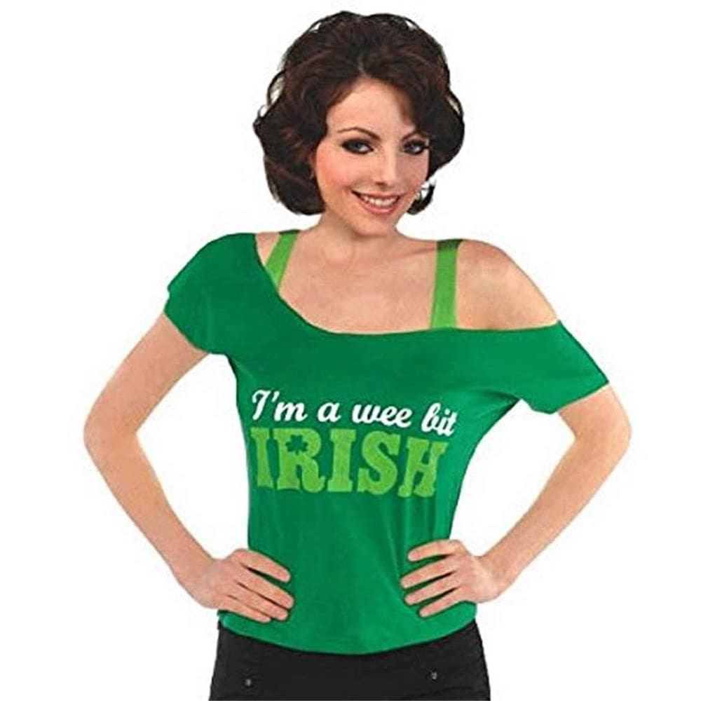 Dia de São Patrício ”I`m A Wee Bit Irish” T-Shirt Lucky Irish