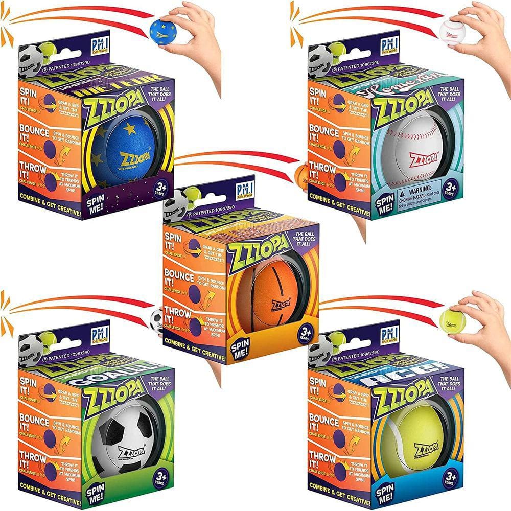 ZZZOPA Fidget Stress Ball Variedade 5pk Spin Bounce