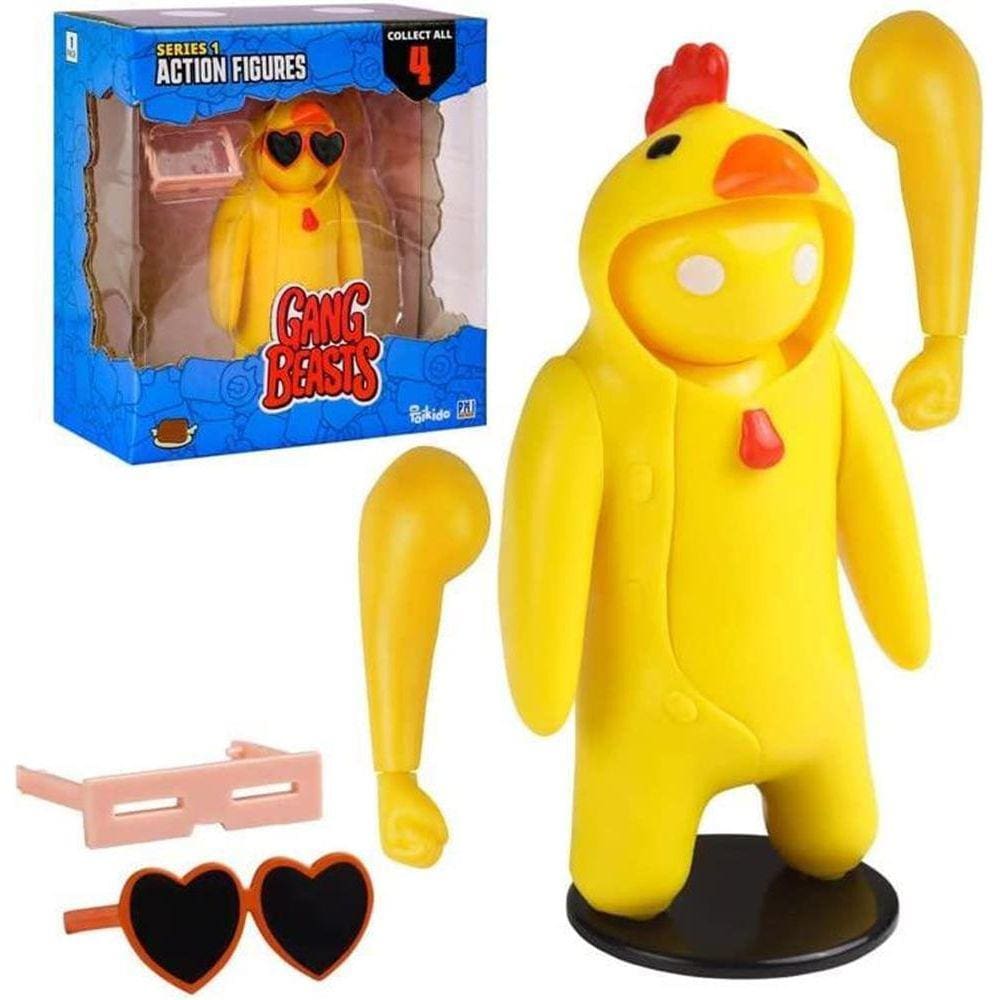 Gang Beasts Yellow Chicken Costume Video Game Figura do Lutador