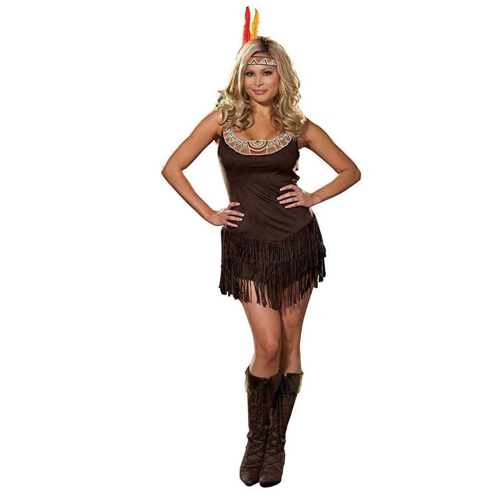 Nativo americano princesa pocahottie mulheres tamanho s s vestido