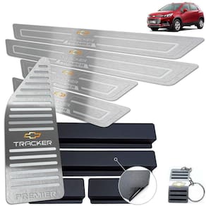Descanso De Pé + Soleira Tracker Premier Prata Baixo Relevo
