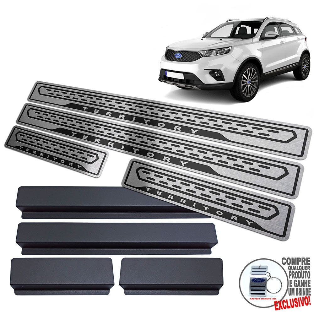 Soleira De Porta Gravação Preto Baixo Relevo Ford Territory