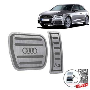 Pedaleira Automático Aço Inox Audi A3 2017 a 2021 Preto