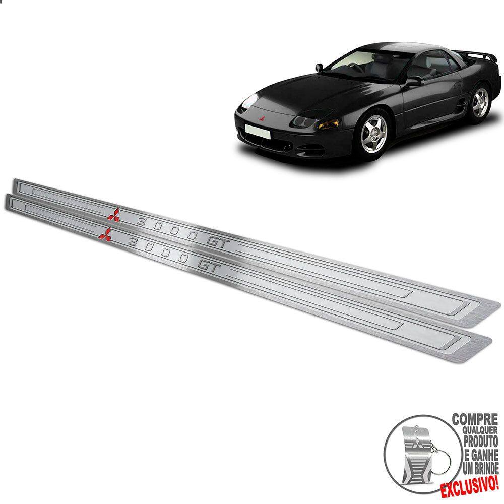 Soleira Mitsubishi 3000 Gt 1991 A 1998 Prata Alto Relevo
