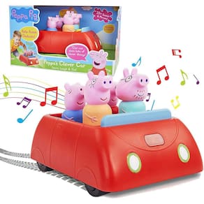 Família Peppa Pig`s Red Clever Car Lights Soa George Daddy