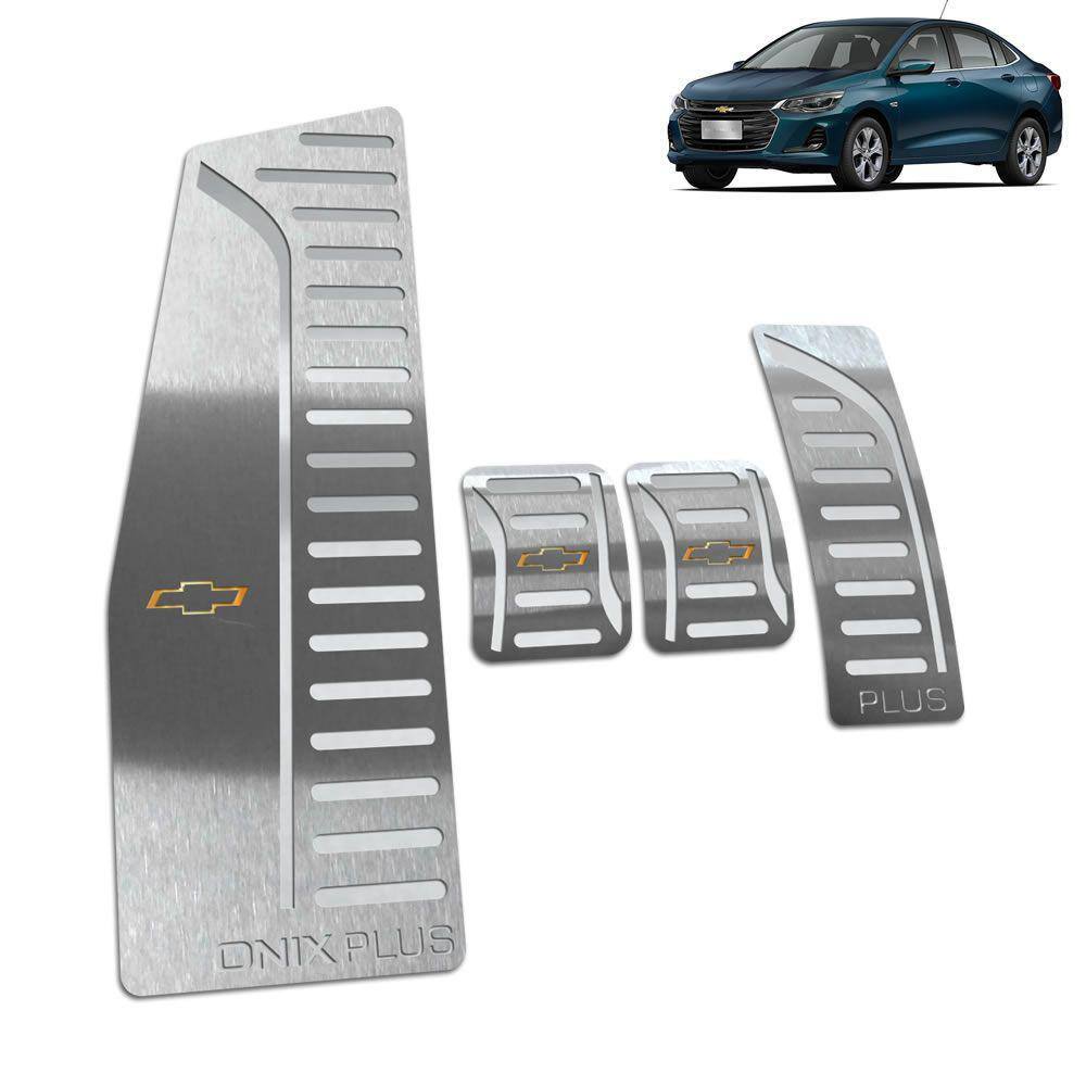 Descanso de Pé + Pedaleira Manual Onix Plus 2020 Prata