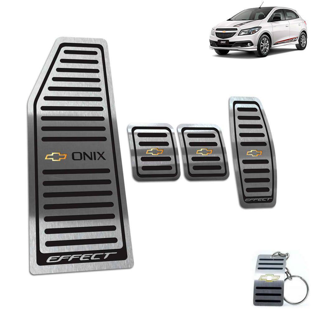 Descanso + Pedaleira Chevrolet Onix Effect 2013 a 2019 Preto