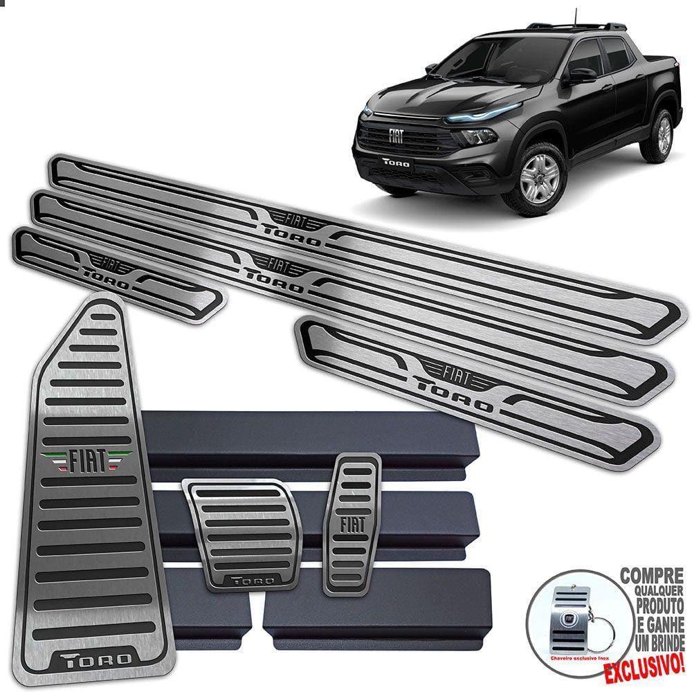 Pedaleira Automático Soleira Descanso Preto Fiat Toro 2022 /