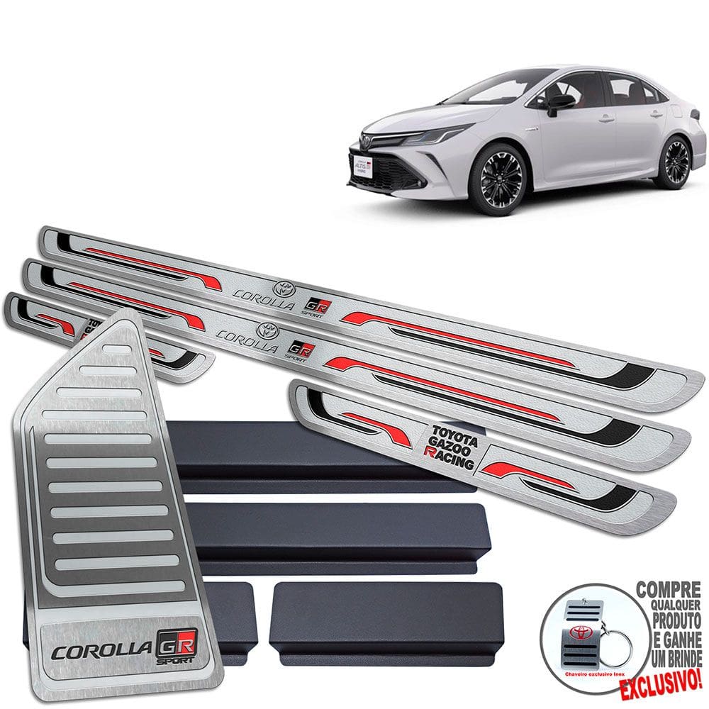 Descanso + Soleira Toyota Corolla Gr Sport 2020 2022 Prata