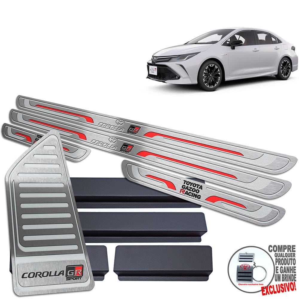 Soleira + Descanso Prata Toyota Corolla Gr Sport 2020 2022