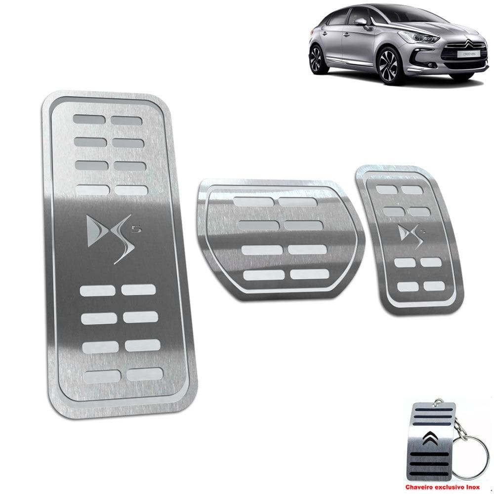 Descanso de Pé + Pedaleira Citroen DS5 2012 A 2018 Aço Inox