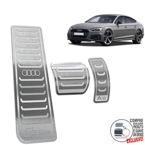 Descanso + Pedaleira Automático Inox Audi A5 S Line Prata
