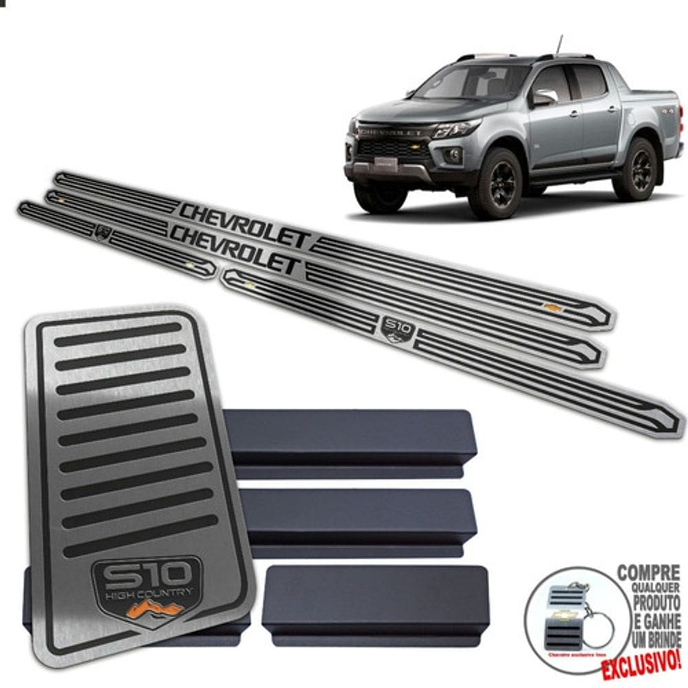Descanso + Soleira S10 High Country 2022 Preto Baixo Relevo