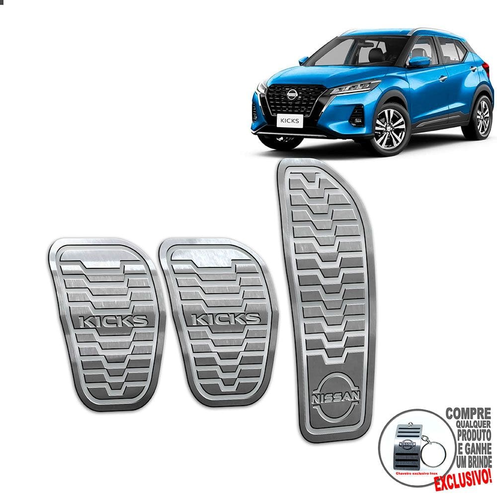 Pedaleira Manual Aço Inox Nissan Kicks 2022 / Prata