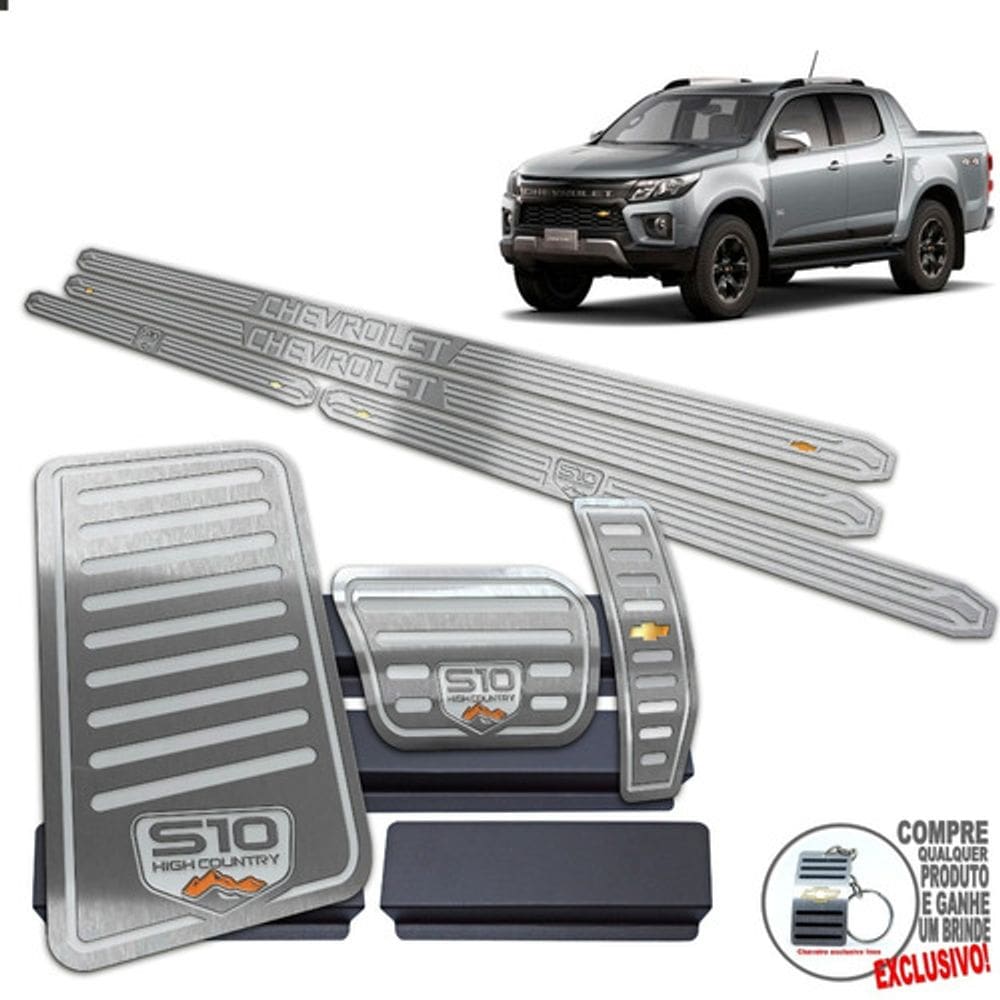 Pedaleira Soleira Descanso Prata S10 High Country 2022