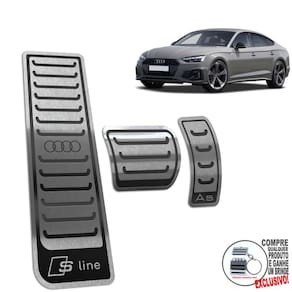 Descanso + Pedaleira Automático Inox Audi A5 S Line Preto