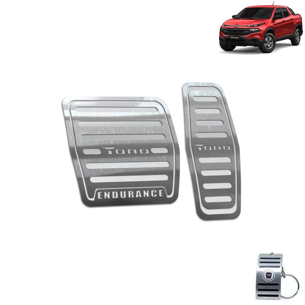 Pedaleira Automático Fiat Toro Endurance 2016 A 2021 Prata