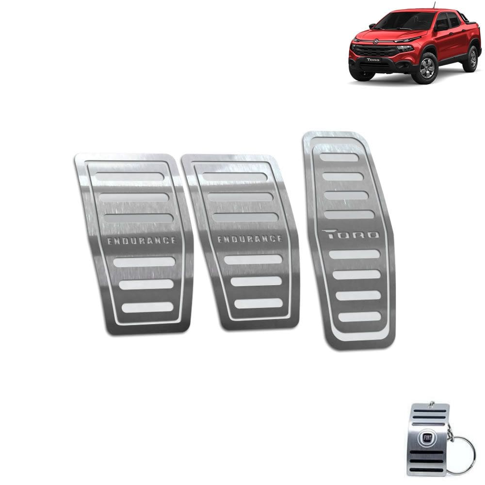 Pedaleira Manual Fiat Toro Endurance 2016 a 2021 Inox Prata