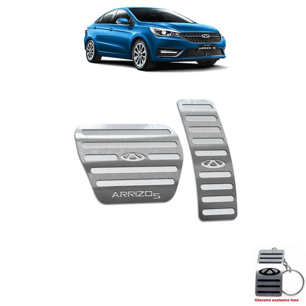 Pedaleira Automático Aço Inox Chery Arrizo 5 Prata