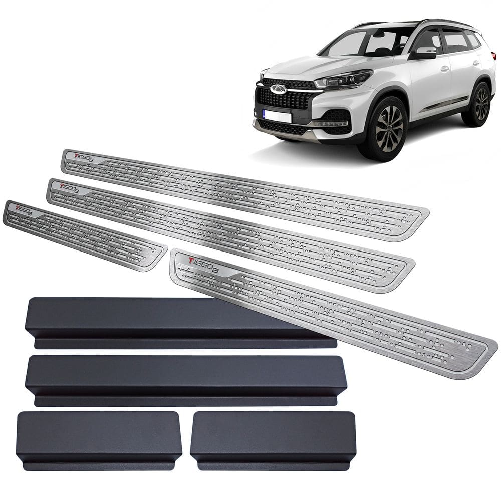 Soleira de Porta Chery Tiggo 8 2021 2022 Prata Baixo Relevo