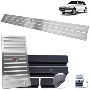 Descanso Soleira Fiat Uno 2004 A 2011 Prata Baixo Relevo