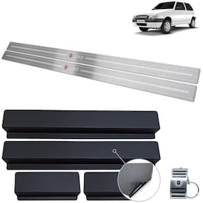 Soleira de Porta Fiat Uno 2004 a 2011 Prata Baixo Relevo