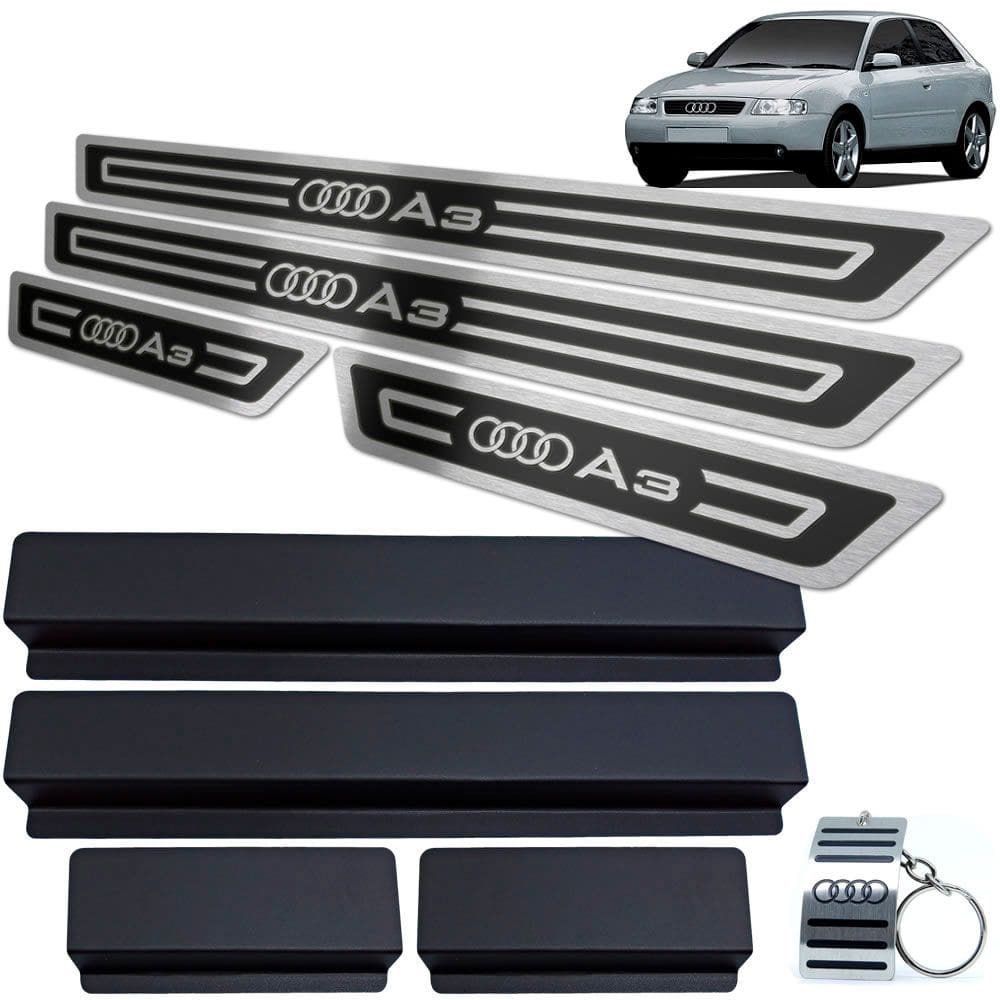 Soleira de Porta Audi A3 1996 a 2006 Preto Alto Relevo