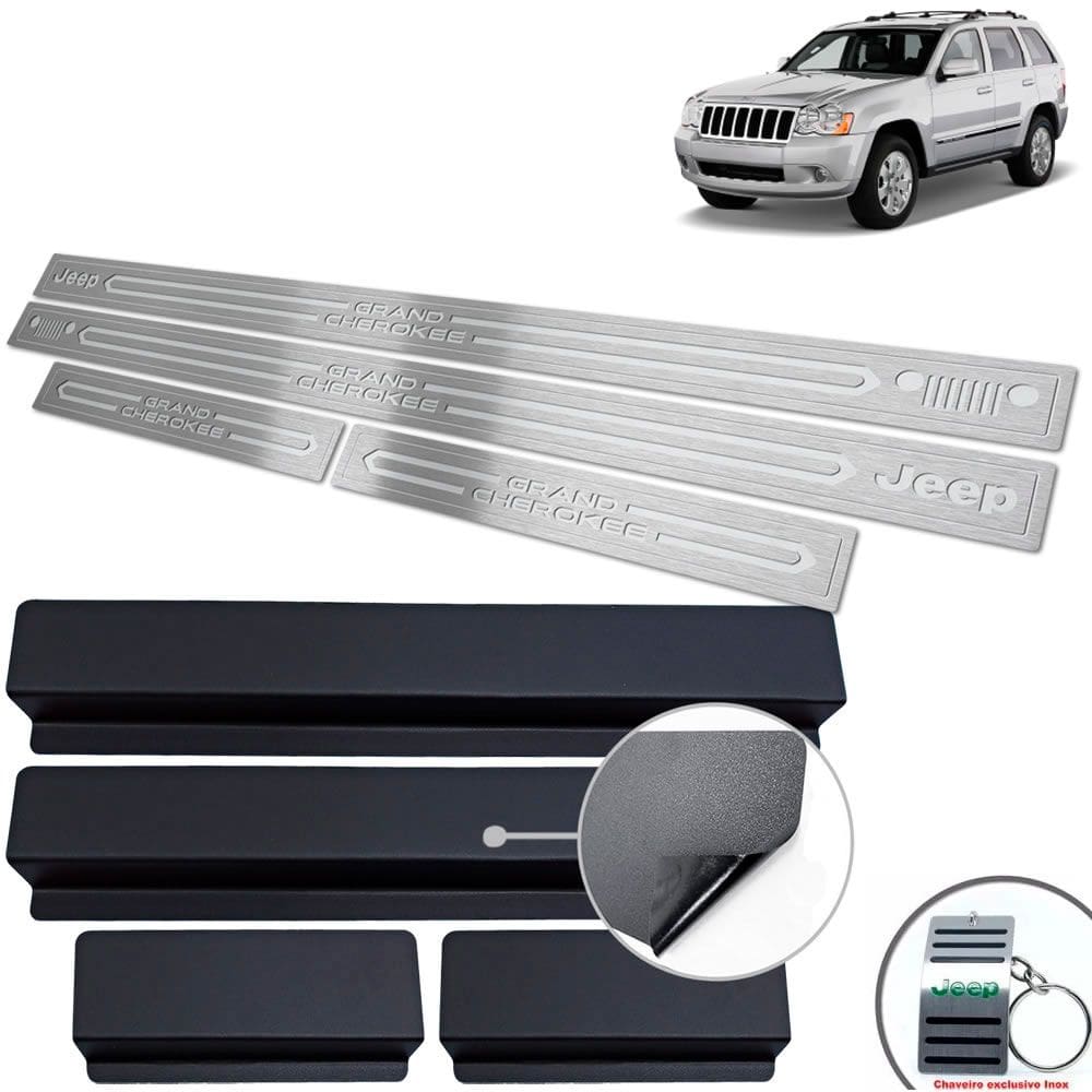 Soleira Jeep Grand Cherokee 2000 a 2010 Prata Baixo Relevo
