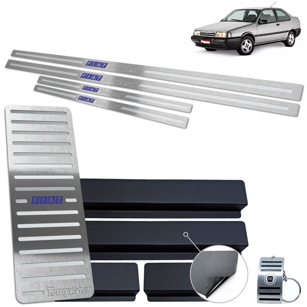Descanso de Pé + Soleira fiat Tempra 1992 A 1999 Aço Inox