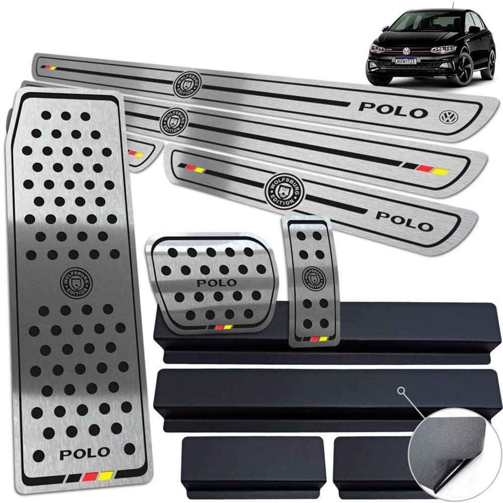 Pedaleira Automatic Soleira Descanso Preto Polo Wolfsburg Ed