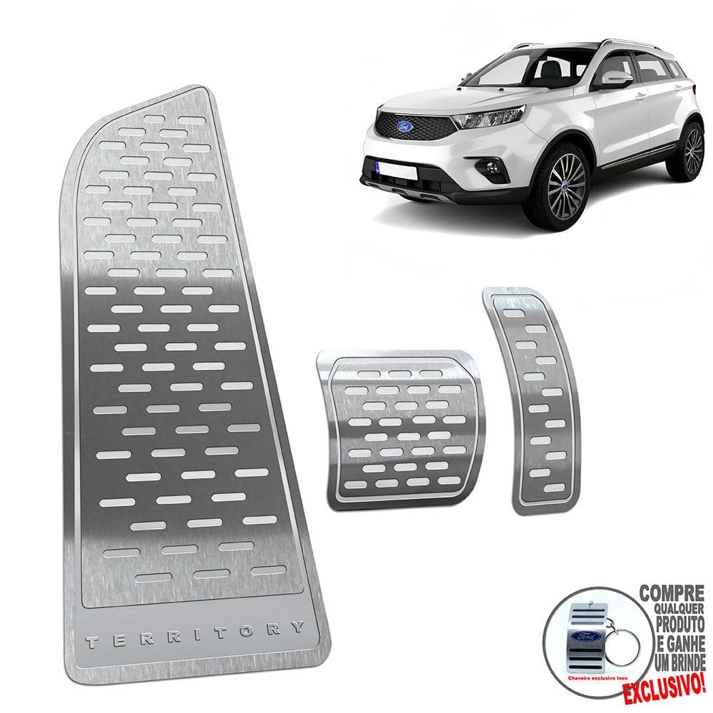Descanso De Pé + Pedaleira Automático Prata Ford Territory