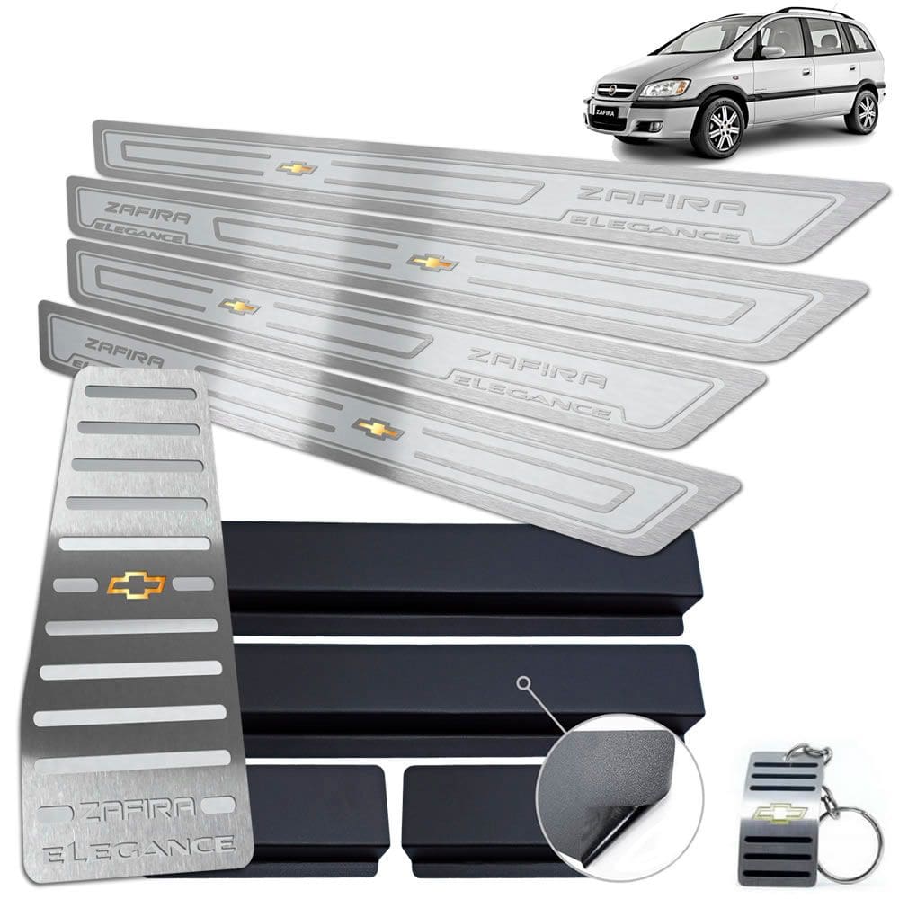 Descanso Soleira Zafira Elegance 2005 2012 Prata Alto Relevo
