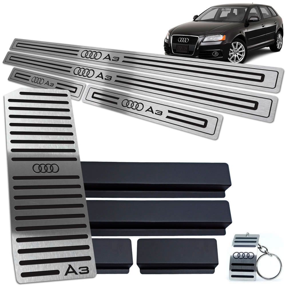 Descanso E Soleira Audi A3 2007 A 2013 Preto Em Baixo Relevo