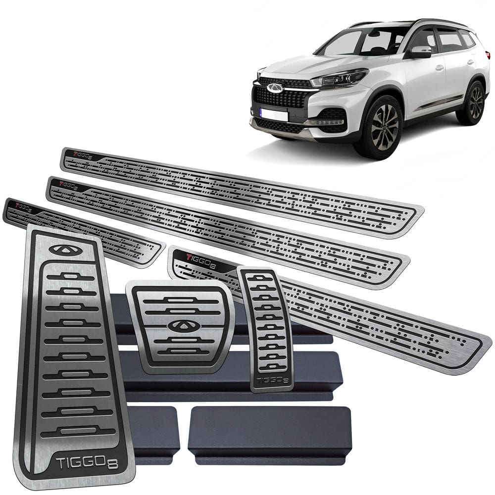 Pedaleira Soleira Descanso Preto Chery Tiggo 8 2021 2022