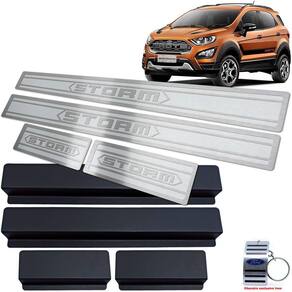 Soleira Ford Ecosport Storm 2018 A 2020 Prata Alto Relevo