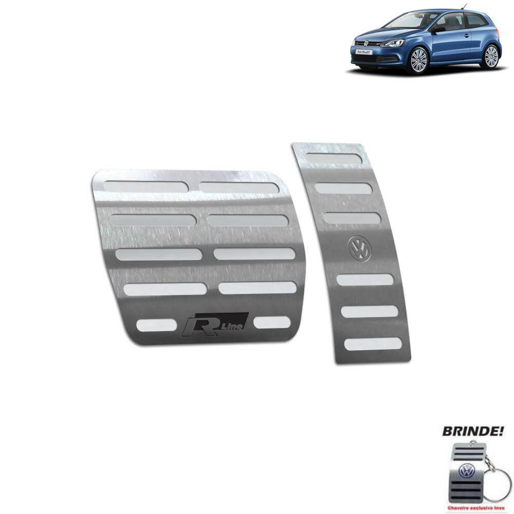Pedaleira Automático Prata Polo R-Line 2003 a 2015 Aço inox