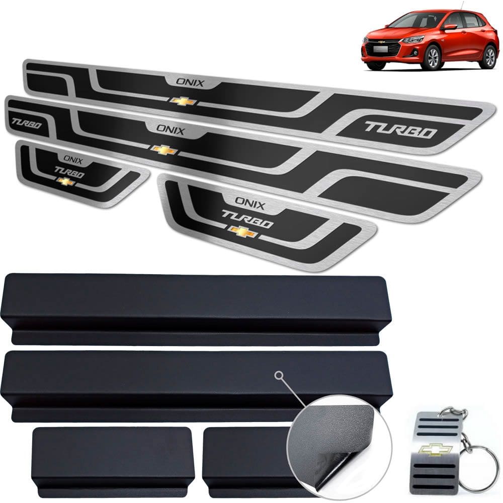 Soleira Chevrolet Onix Turbo 2020 Preto Alto Relevo