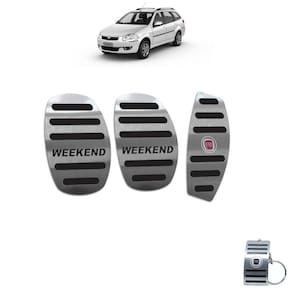 Pedaleira Manual Inox Fiat Palio Weekend 2009 A 2020 Preto