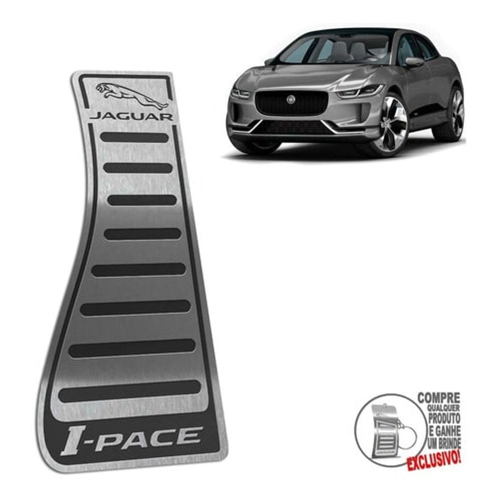 Descanso De Pé Aço Inox Jaguar I-Pace 2019 A 2021 Preto