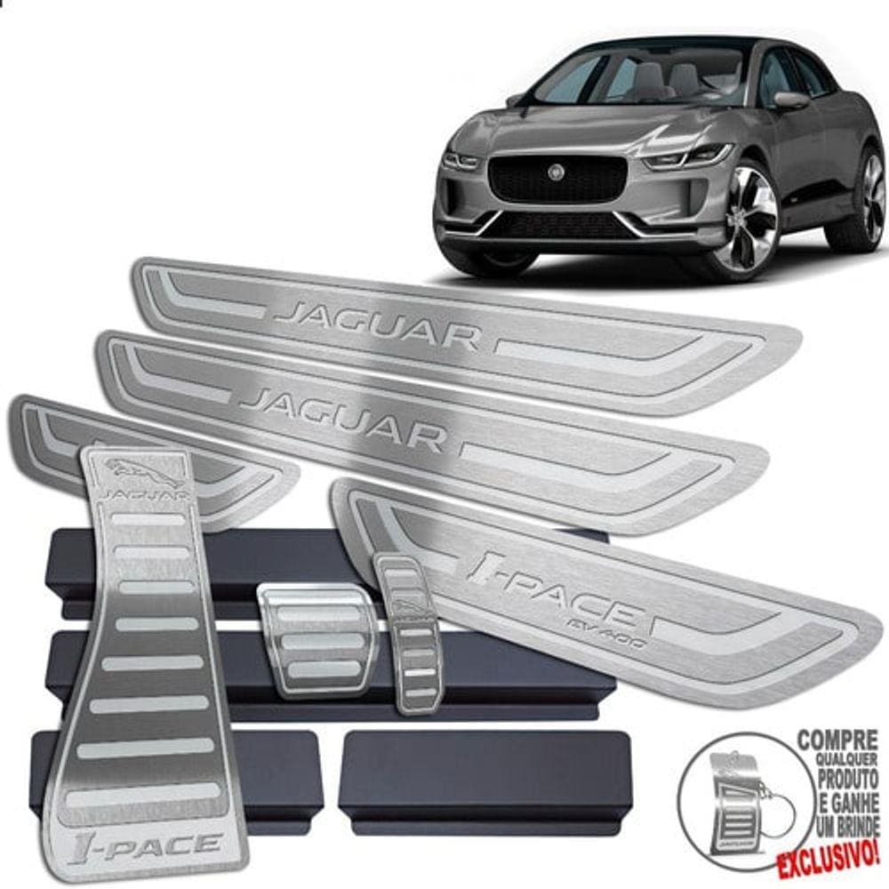 Pedaleira Soleira Descanso Prata Jaguar I-Pace 2019 A 2021