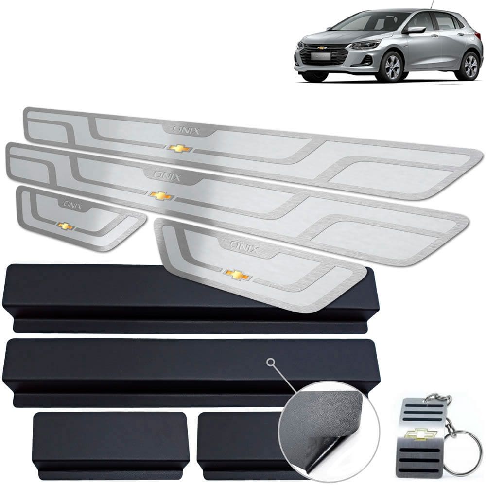 Soleira de Porta Chevrolet Onix 2020 Prata Alto Relevo