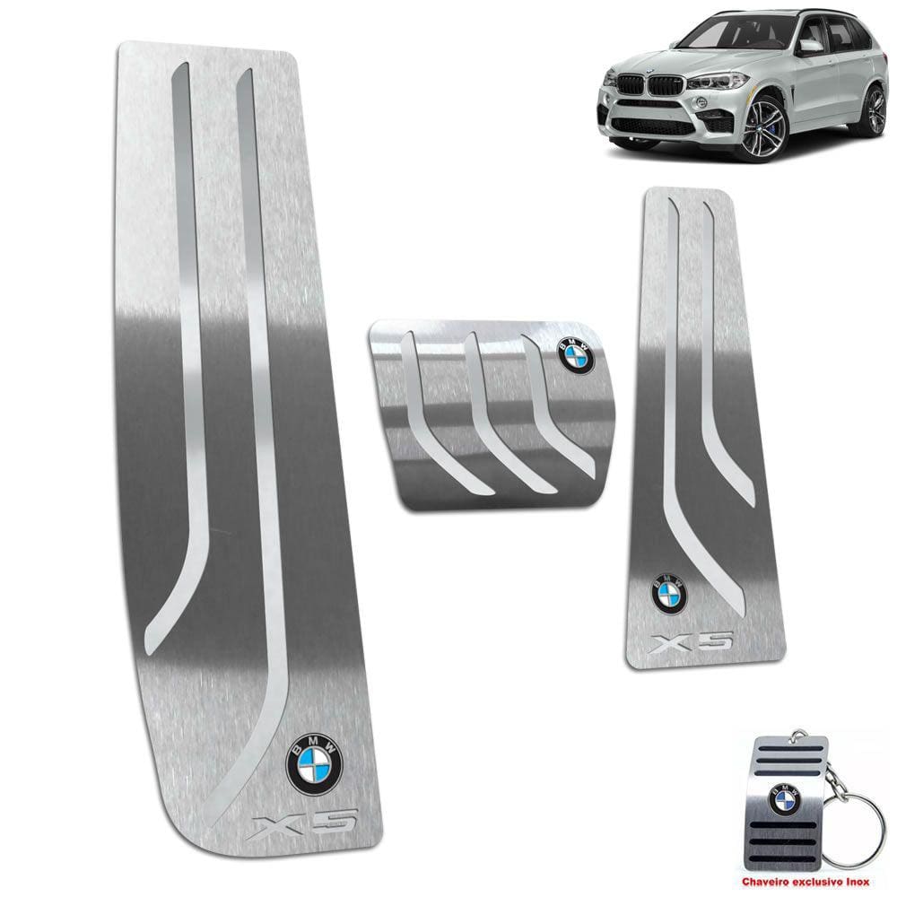 Pedaleira Automático + Descanso Bmw X5 2015 A 2021 Prata