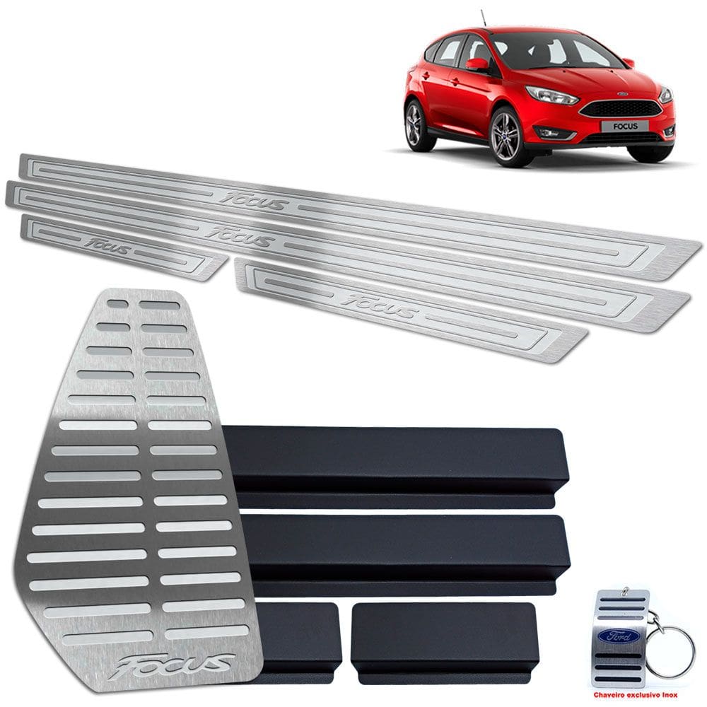 Descanso + Soleira Ford Focus 2019 Prata Alto Relevo