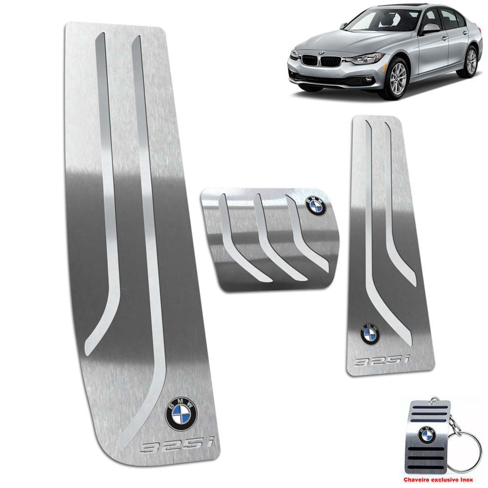 Pedaleira Automático + Descanso Bmw 325i 2005 A 2012 Prata