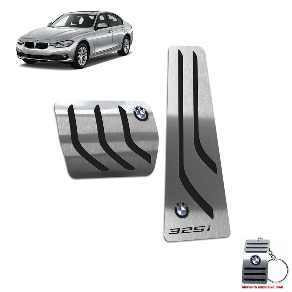 Pedaleira Automático Em Inox Bmw 325i 2005 a 2012 Preto