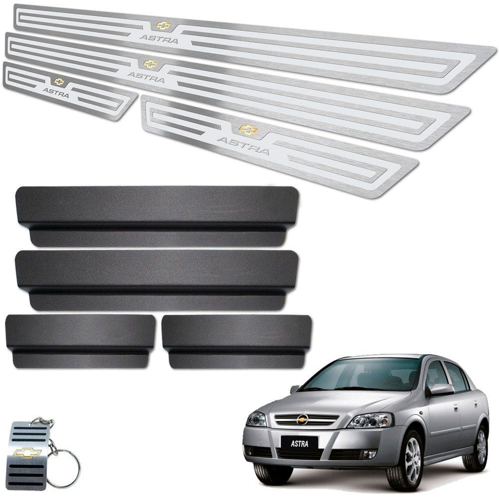 Soleira Aço Inox Chevrolet Astra Prata Alto Relevo 4 Portas