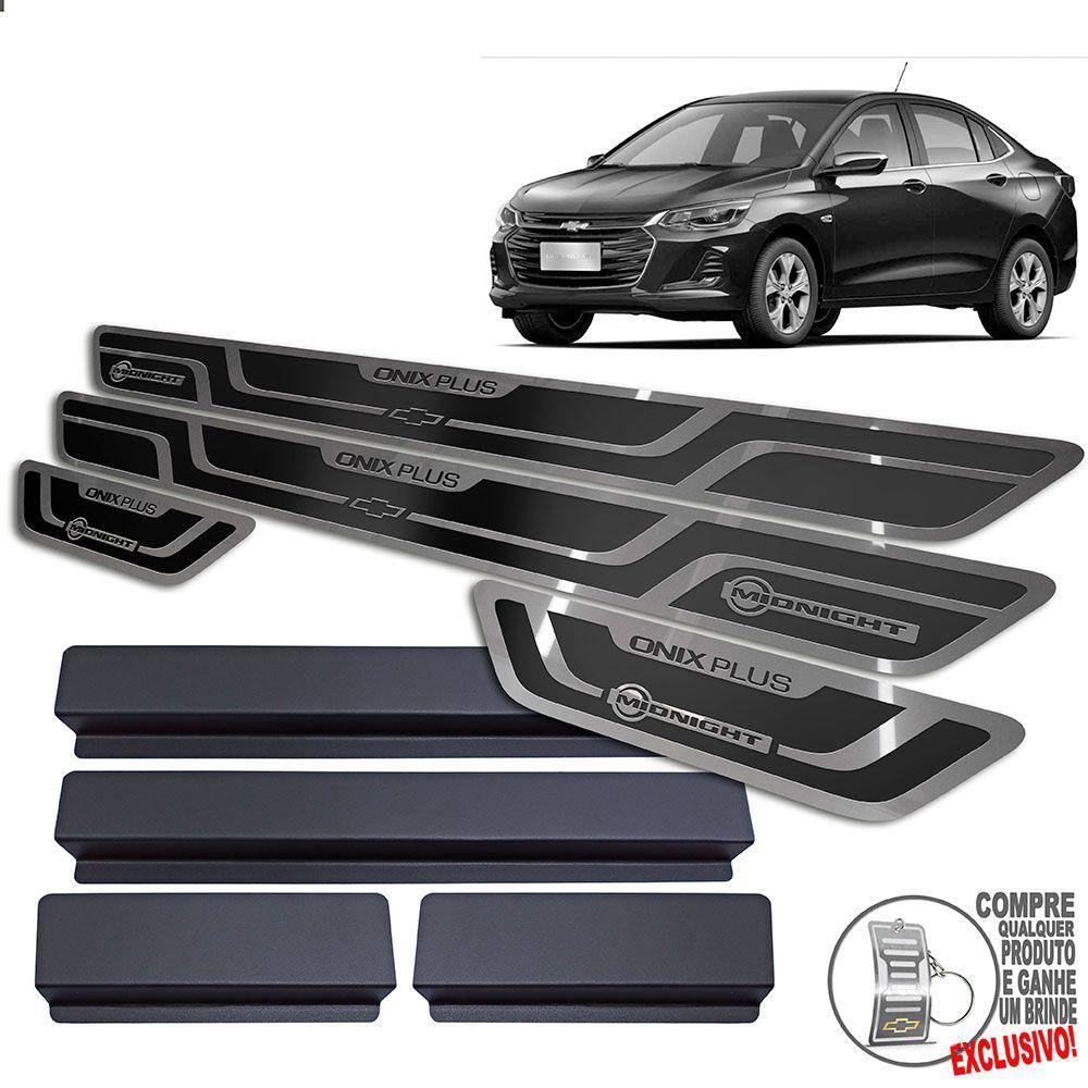 Soleira Onix Plus Midnight 2020 2022 Preto Alto Relevo