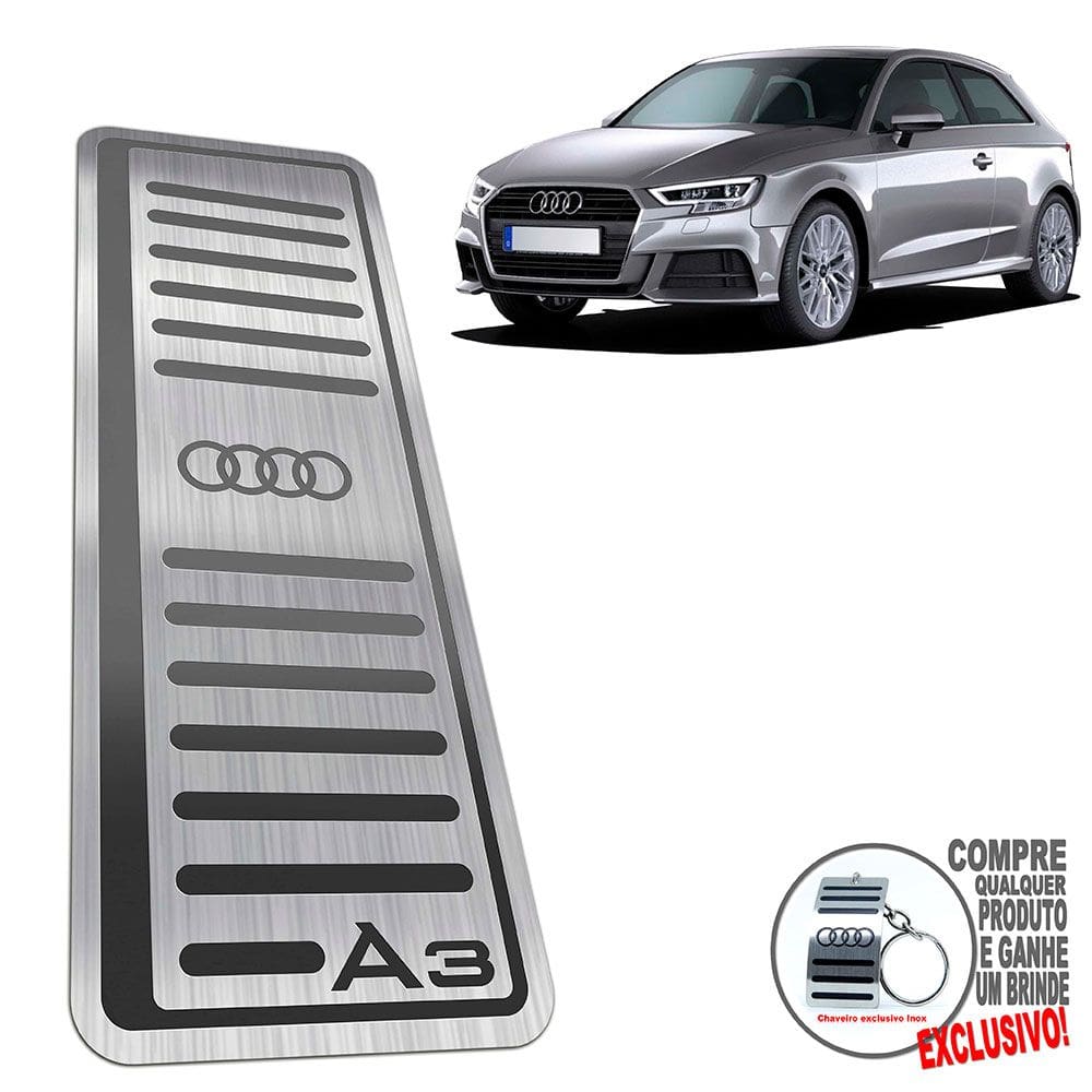 Descanso de Pé Aço Inox Audi A3 2017 A 2021 Preto